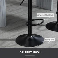 HOMCOM Bar Stools Set of 2, Swivel Counter Height Barstools with Back, Footrest, Adjustable Height, Black(m-6)