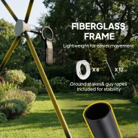 Outsunny 10 x 11 ft Pop Up Gazebo Screen Tent, Portable Instant Camping Canopy Screen House with Nettings, Carry Bag, Dark Green(m-8)