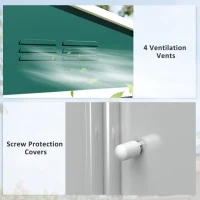 Outsunny 8' x 6' Outdoor Storage Shed, Metal Garden Tool Storage House with Lockable Sliding Doors and Vents, Green(m-6)