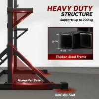 Soozier Adjustable Squat Rack, Multi-Function Bench Press Rack with Weight Plate Holders and Pull up Bar, Black(m-9)
