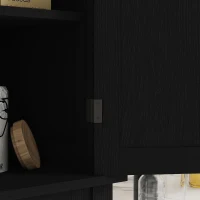 HOMCOM 72" Tall Pantry Cabinet, Kitchen Storage Cabinet with 4 Doors, Drawer and 2 Adjustable Shelves, Black Wood Grain(m-9)