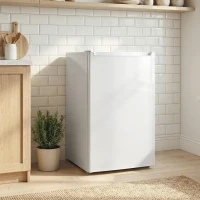 HOMCOM 2.1 Cu. Ft. Mini Freezer, Compact Upright Freezer with Reversible Door, Removable Shelf, Adjustable Temperature, White(m-1)