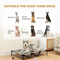 PawHut Elevated Dog Bed, Raised Dog Cot for XL Sized Dogs, Indoor & Outdoor, 48" x 36" x 9", Light Grey(m-4)