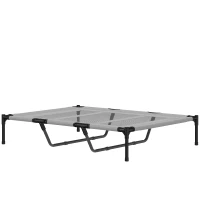 PawHut Elevated Dog Bed, Raised Dog Cot for XL Sized Dogs, Indoor & Outdoor, 48" x 36" x 9", Light Grey(m-2)