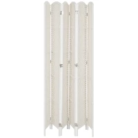 HOMCOM 6ft Folding Room Divider, 6 Panel Wall Partition with Wooden Frame for Bedroom, Home Office, Natural(m-9)