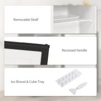 HOMCOM 2.1 Cu. Ft. Mini Freezer, Compact Upright Freezer with Reversible Door, Removable Shelf, Adjustable Temperature, Black(m-7)