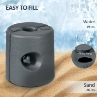 Outsunny HDPE Tent Weights Set of 4, Canopy Weights, Fill with Water or Sand, 104LBS(m-5)