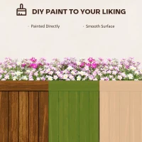 Outsunny Foldable Elevated Planter Box, Wooden Raised Garden Bed for Backyard Patio to Grow Vegetables Herbs Flowers, Carbonized(m-6)