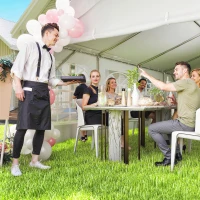 Outsunny 13'x26' Heavy Duty Large Party Tent & Carport with Removable Sidewalls, Windows, Portable Garage Canopy Tent, White(m-7)