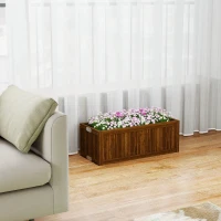 Outsunny Foldable Elevated Planter Box, Wooden Raised Garden Bed for Backyard Patio to Grow Vegetables Herbs Flowers, Carbonized(m-9)