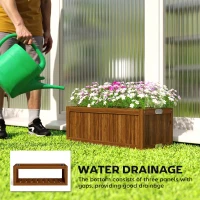 Outsunny Foldable Elevated Planter Box, Wooden Raised Garden Bed for Backyard Patio to Grow Vegetables Herbs Flowers, Carbonized(m-5)