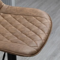 HOMCOM Bar Stools Set of 2, Swivel Counter Height Barstools with Back, Footrest, Adjustable Height, Dark Brown(m-10)