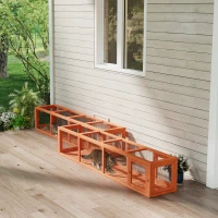 PawHut 79" Long Cat Tunnel, Cat shelter L- Shape with Extendable Design, Cat Enclosure for Indoor/Outdoor Use, Orange(m-8)