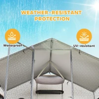 PawHut Large Catio Outdoor Cat Enclosure with Waterproof Cover, Walk-in Cat Patio w/ 5 Adjustable Platforms & Hammock 94.5" W(m-7)