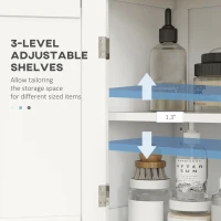 HOMCOM Bathroom Storage Cabinet, Modern Bathroom Floor Cabinet with 4 Doors and 2 Adjustable Shelves, White(m-5)