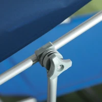 Outsunny 2Pcs Outdoor Lounge Chair, Adjustable Folding Chaise Lounge with Sun Shade for Beach, Camping, Hiking, Blue(m-9)