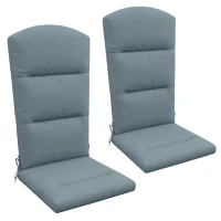 Outsunny Patio Chair Cushion for Adirondack Chairs Replacement Cushion with Back and Ties, Dark Grey(m-2)