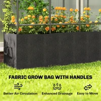 Outsunny Raised Garden Bed with Trellis, Tomato Cage with 52.8 Gal Grow Bag, Garden Cucumber Trellis Plant Cage(m-6)