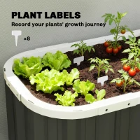 Outsunny Galvanized Raised Garden Bed, Deep Rot Planter Box, Outdoor Garden Bed with Plant Labels, 5' x 2' x 2', Dark Grey(m-7)