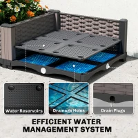 Outsunny 2PCS Plastic Planter Box with Trellis, Self-Watering Raised Garden Bed with Trellis and Netting(m-7)