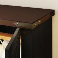 HOMCOM 71" Tall Kitchen Pantry Cabinet, Farmhouse Kitchen Storage Cabinet with 2 Drawer and Adjustable Shelves, Black(m-9)