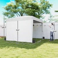 Outsunny 10 x 10 ft Pop Up Canopy Tent with Sidewalls, UPF50+ Outdoor Portable Instant Canopy Shelter with Carry Bag, White(m-3)