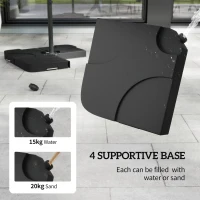 Outsunny 9.6ft Offset Patio Umbrella Garden Hanging Parasol Banana Cantilever Umbrella with Base, Crank, Coffee(m-9)