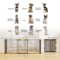 PawHut Foldable Dog Playpen Indoor for Small Medium Dogs with Door, for Stairway, Doorway, Hallway, Black(m-3)