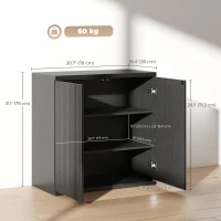 HOMCOM Sideboard Buffet Cabinet, 30.7" Kitchen Cabinet with Soft-Close Door and Adjustable Shelves, Distressed Black Grey(m-3)