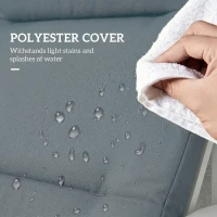 Outsunny Patio Chair Cushion for Adirondack Chairs Replacement Cushion with Back and Ties, Dark Grey(m-5)