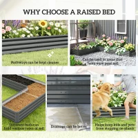 Outsunny L-Shaped Raised Garden Bed, 82" x 109" x 12" Galvanized Steel Planter Box with Multi-reinforced Rods for Vegetables, Flowers and Herbs, Light Grey(m-7)