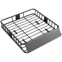 HOMCOM Universal Roof Rack Basket, 200lbs Steel Roof Rack Cargo Carrier with Wind Fairing, Side Rails, 43.5"x39.2"x7.3", Black(m-11)