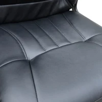 HOMCOM Desk Office Chair PU Leather Mid-Back Swivel Computer PC Adjustable Height Black(m-10)