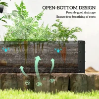 Outsunny L-Shaped Raised Garden Bed, 82" x 109" x 12" Galvanized Steel Planter Box with Multi-reinforced Rods for Vegetables, Flowers and Herbs, Black(m-5)