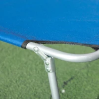 Outsunny 2Pcs Outdoor Lounge Chair, Adjustable Folding Chaise Lounge with Sun Shade for Beach, Camping, Hiking, Blue(m-10)