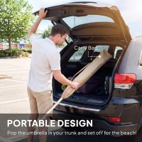 Outsunny 6FT Tiki Umbrella, Outdoor Hawaiian Style Patio Umbrella with 8 Ribs, Carry Bag, Outdoor Tiki Bar, Tropical Palapa(m-8)