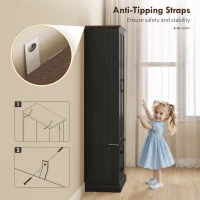 HOMCOM 72" LED Kitchen Pantry Cabinet, Buffet Storage Cabinet with 10 Door Shelves, 2 Drawers and Adjustable Shelves, Black(m-9)