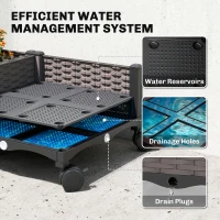 Outsunny Raised Garden Bed with Arch Trellis, Raised Bed for Garden on Wheels with Side Trellis for Climbing Plants, Flowers(m-7)