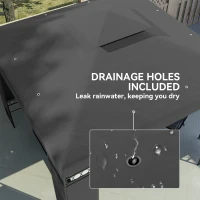 Outsunny 10 x 10 FT Canopy Gazebo, Double Roof Patio Gazebo with Screen Panels and Metal Frame for Deck, Backyard, Dark Grey(m-5)