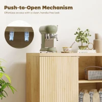 HOMCOM Sideboard Buffet Cabinet, 30.7" Modern Kitchen Storage Cabinet with Soft-Close Door and Adjustable Shelves, Oak(m-4)