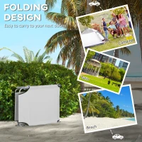 Outsunny 2Pcs Outdoor Lounge Chair, Adjustable Folding Chaise Lounge with Sun Shade for Beach, Camping, Hiking, Light Grey(m-5)