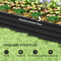 Outsunny L-Shaped Raised Garden Bed, 82" x 109" x 12" Galvanized Steel Planter Box with Multi-reinforced Rods for Vegetables, Flowers and Herbs, Black(m-6)