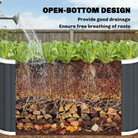 Outsunny Galvanized Raised Garden Bed, Deep Rot Planter Box, Outdoor Garden Bed with Plant Labels, 5' x 2' x 2', Dark Grey(m-10)