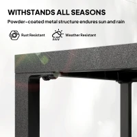 Outsunny Outdoor Coffee Table 2-Tier Patio Coffee Table with Storage Shelf, Adjustable Feet for Garden Balcony Poolside Black(m-5)