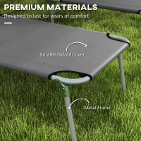 Outsunny 2Pcs Outdoor Lounge Chair, Adjustable Folding Chaise Lounge with Sun Shade for Beach, Camping, Hiking, Grey(m-7)