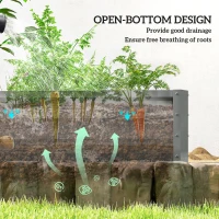 Outsunny L-Shaped Raised Garden Bed, 82" x 109" x 12" Galvanized Steel Planter Box with Multi-reinforced Rods for Vegetables, Flowers and Herbs, Light Grey(m-5)