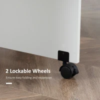 HOMCOM Extendable Dining Table, Collapsible Folding Table w/ 2-tier Shelves and Rolling Casters, White(m-6)