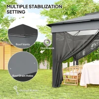 Outsunny 10.7 x 10.7ft Pop Up Gazebo, Adjustable Instant Sun Shelter with UV30+ Roof Cover, Removable Mesh Curtains, Dark Grey(m-6)