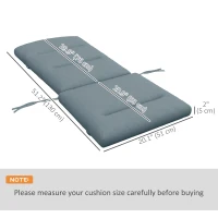 Outsunny Patio Chair Cushion for Adirondack Chairs Replacement Cushion with Back and Ties, Dark Grey(m-3)