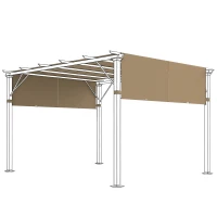 Outsunny 2 Pcs UV Protection Pergola Replacement Canopy, Pergola Shade Cover, Easy to Install, for 10' x 10' Pergola, Sand(m-2)